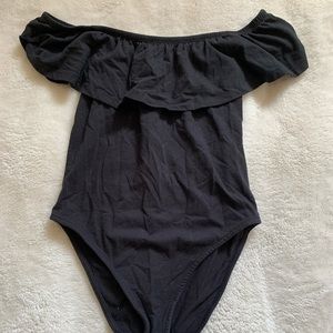Atmosphere Off the Shoulder Ruffled Bodysuit